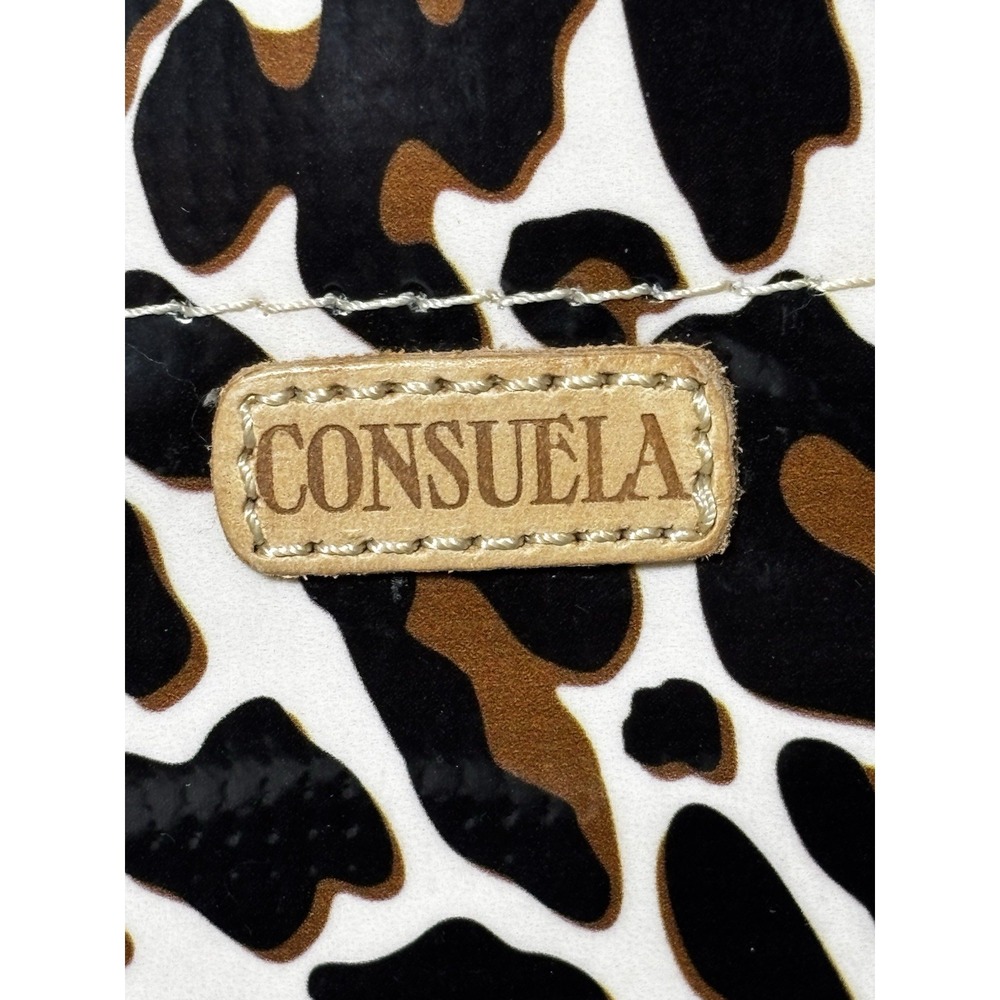 Consuela Wedge Mini Leopard Tote Bag Coated Canvas Top Handle Small Shopper Bag - Picture 7 of 8